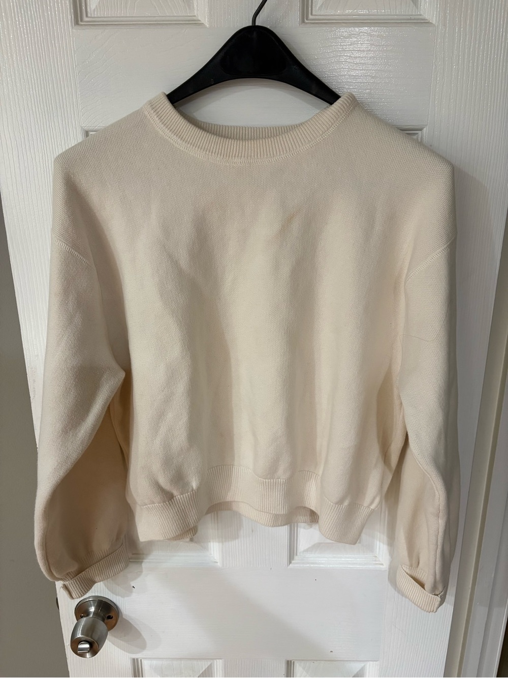 aerie Cream Crewneck Pullover Sweater